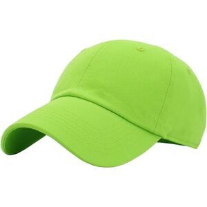 Unisex Lime Green 100% Cotton Adjustable Streetwear Classic Baseball Dad Hat